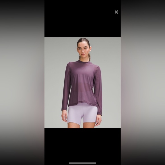 Like new Lululemon keyhole mesh long sleeve shirt size 4 in color grape thistle - Picture 8 of 8